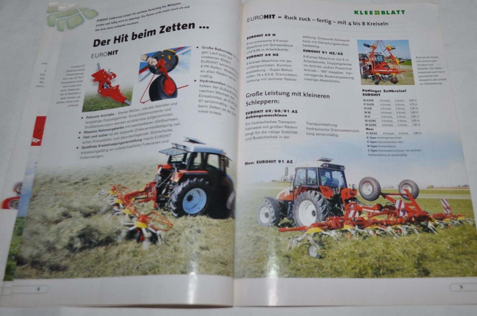 Pottinger Klee Blat Landmaschinen Traktor Tractor Brochure Prospekt