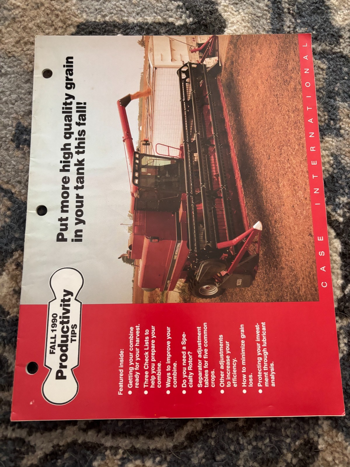 Case International Combine Productivity Tips For 1990 Brochure AMIL26