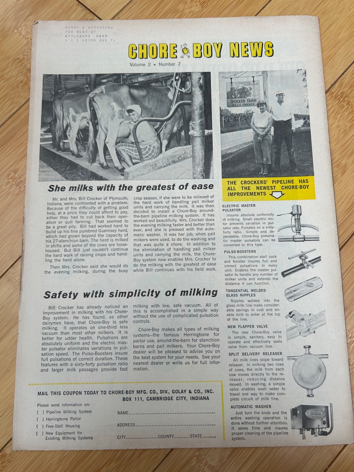 SEPT 10 1962 HOARD’S DAIRYMAN DAIRY FARM MAGAZINE CHORE BOY NEWS