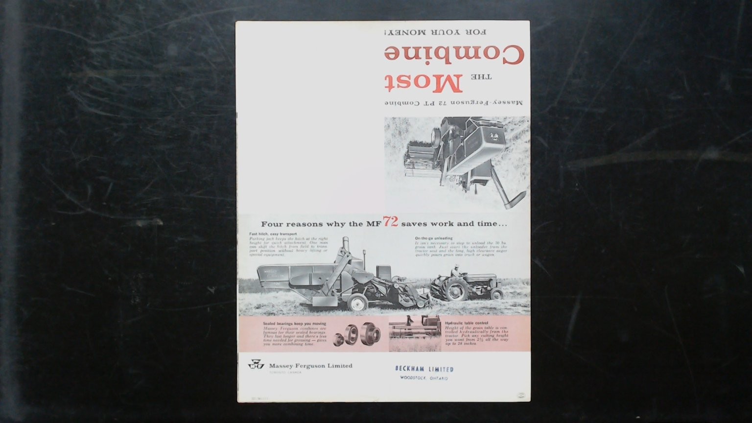 Massey-Ferguson 72 Pull-Type Combine Vintage Agriculture Brochure