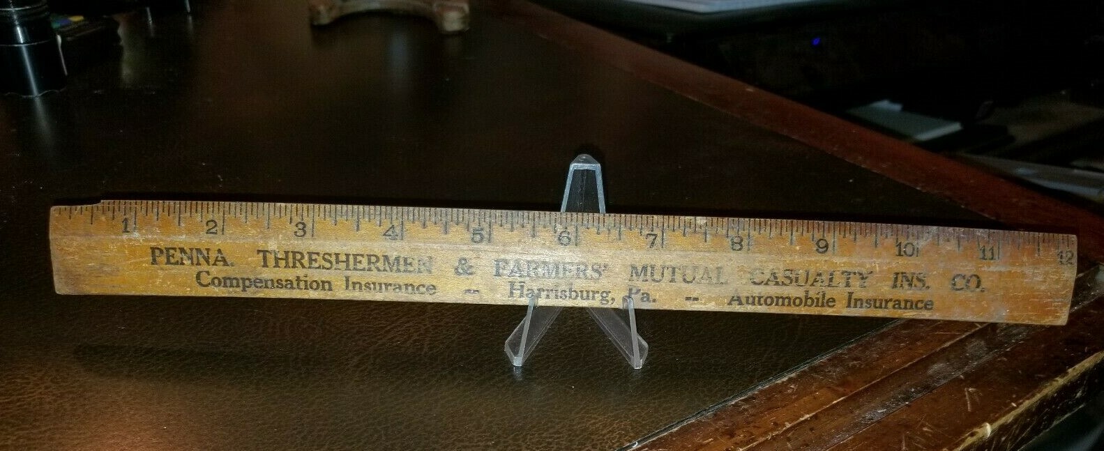 Vintage 1900s Penna. Thresermens & Farmers Ins. Co. Ruler Harrisburg Pa