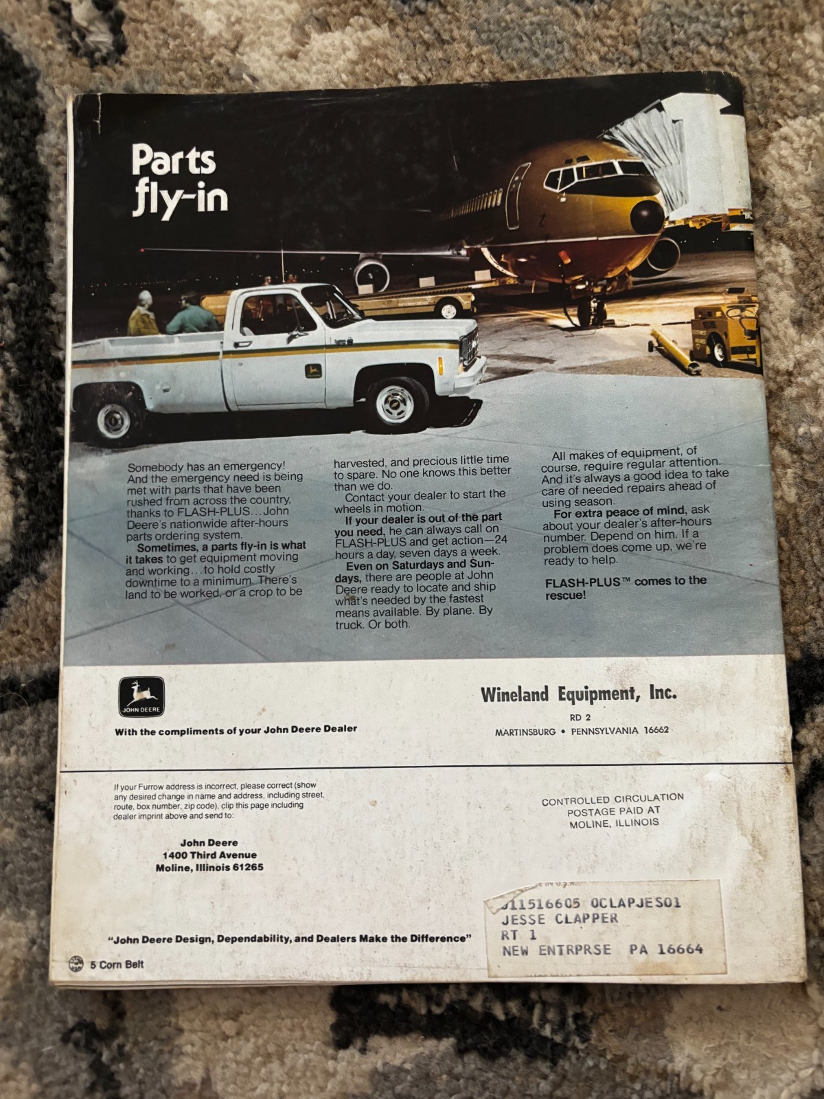 John Deere Furrow Magazine May-June 1979 Martinsburg PA Brochure DCPA26