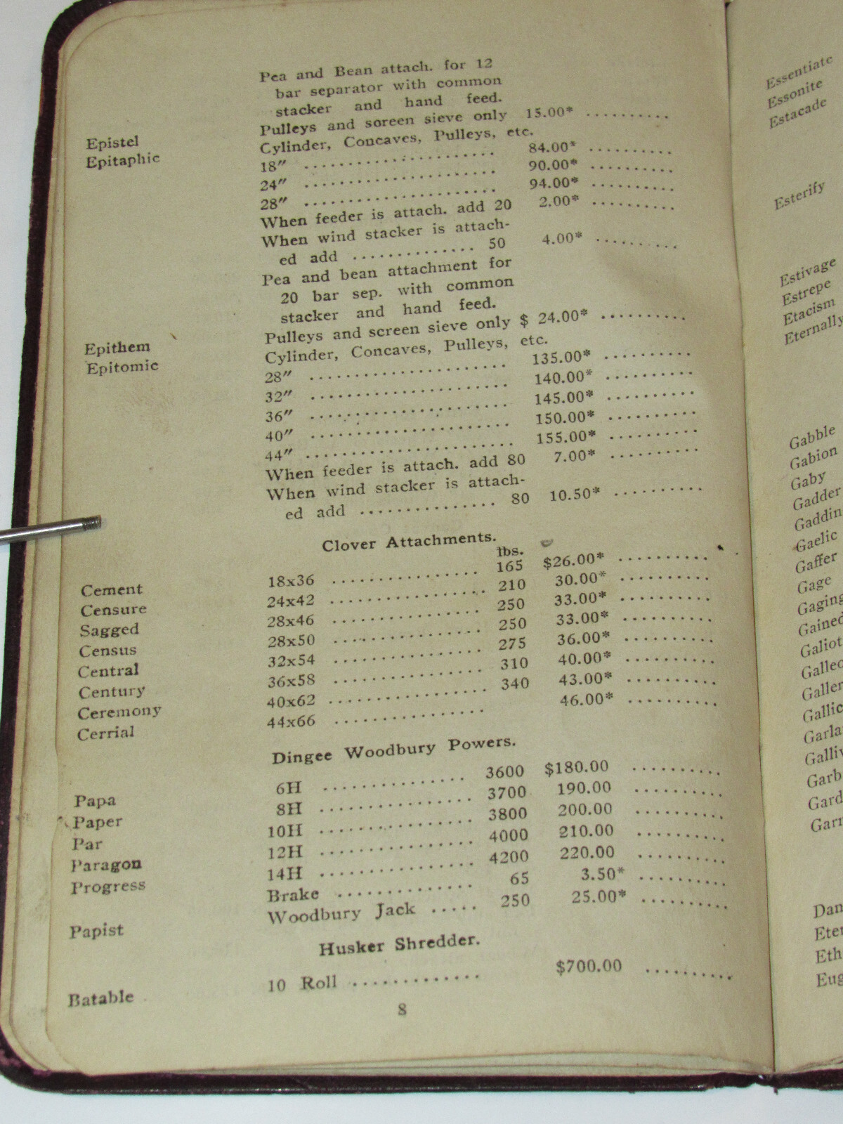 VINTAGE 1913 J. I. CASE THRESHING MACHINE CO PRICE LIST! SALESMAN’S COPY! JI