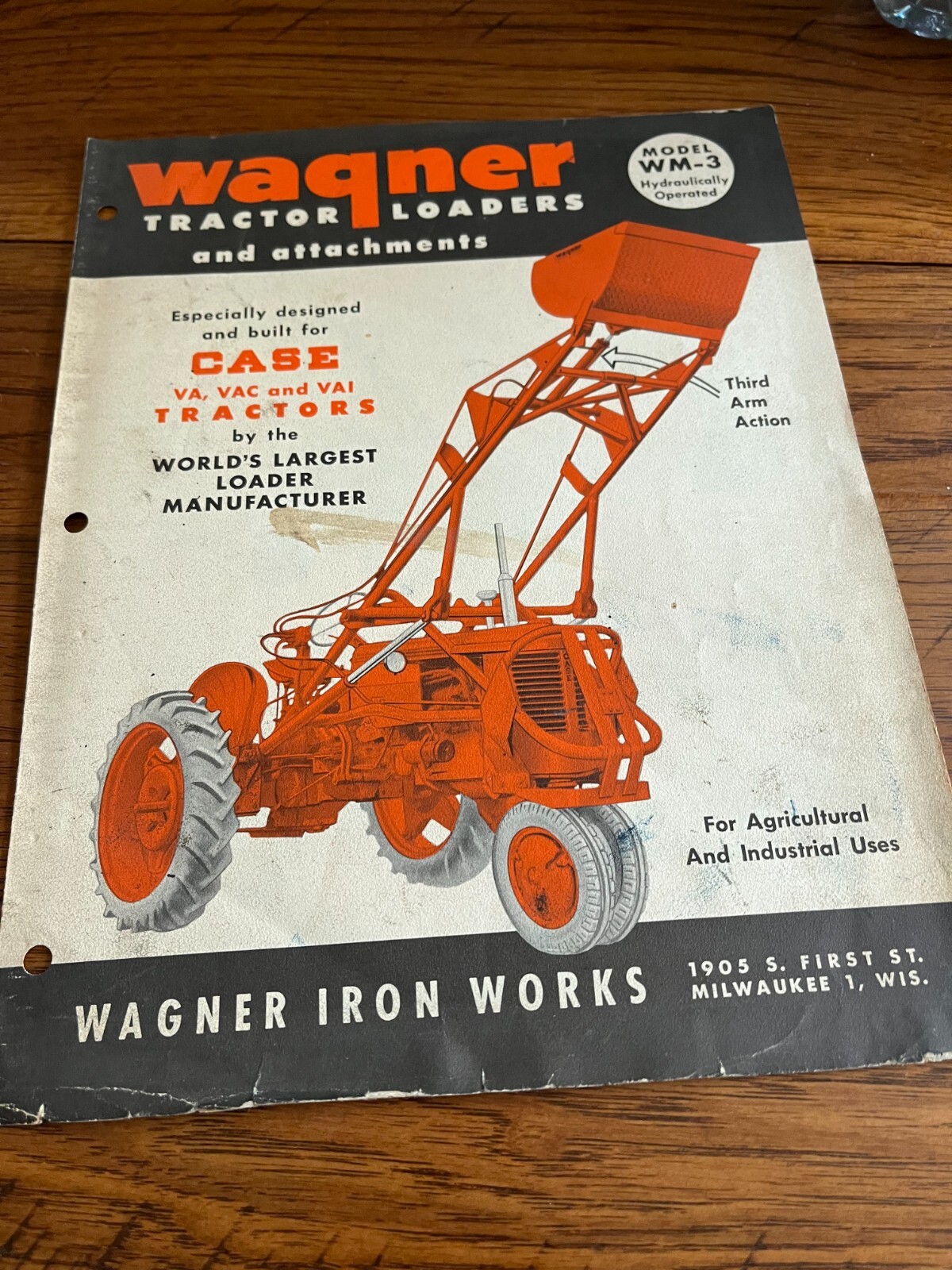 Wagner WM-3 Loader For Case Tractor For 1950 Brochure FCCA