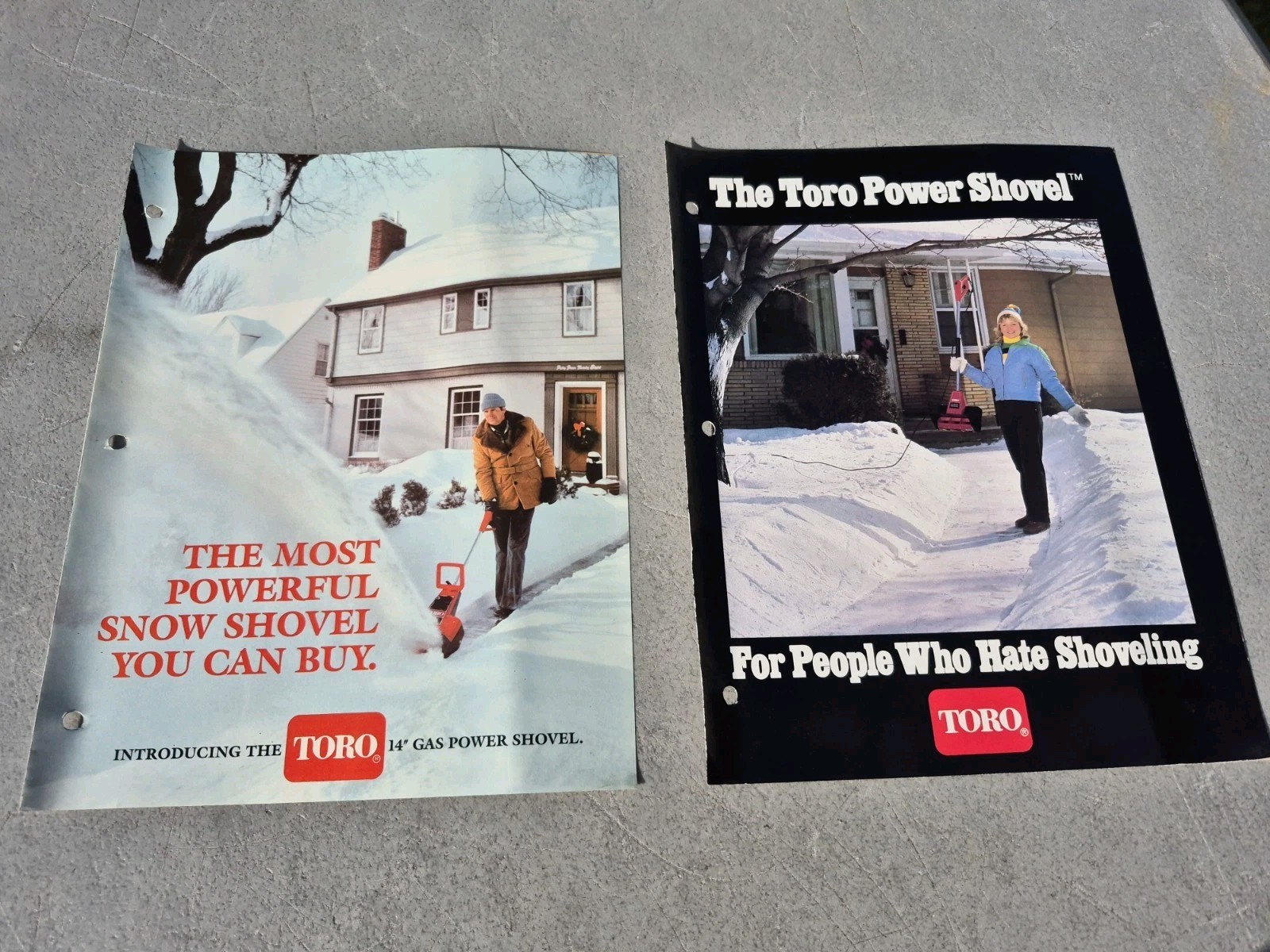 1980 1982 Lot of 2 Toro Snow Thrower Power Shovel Hardware Store Brochures