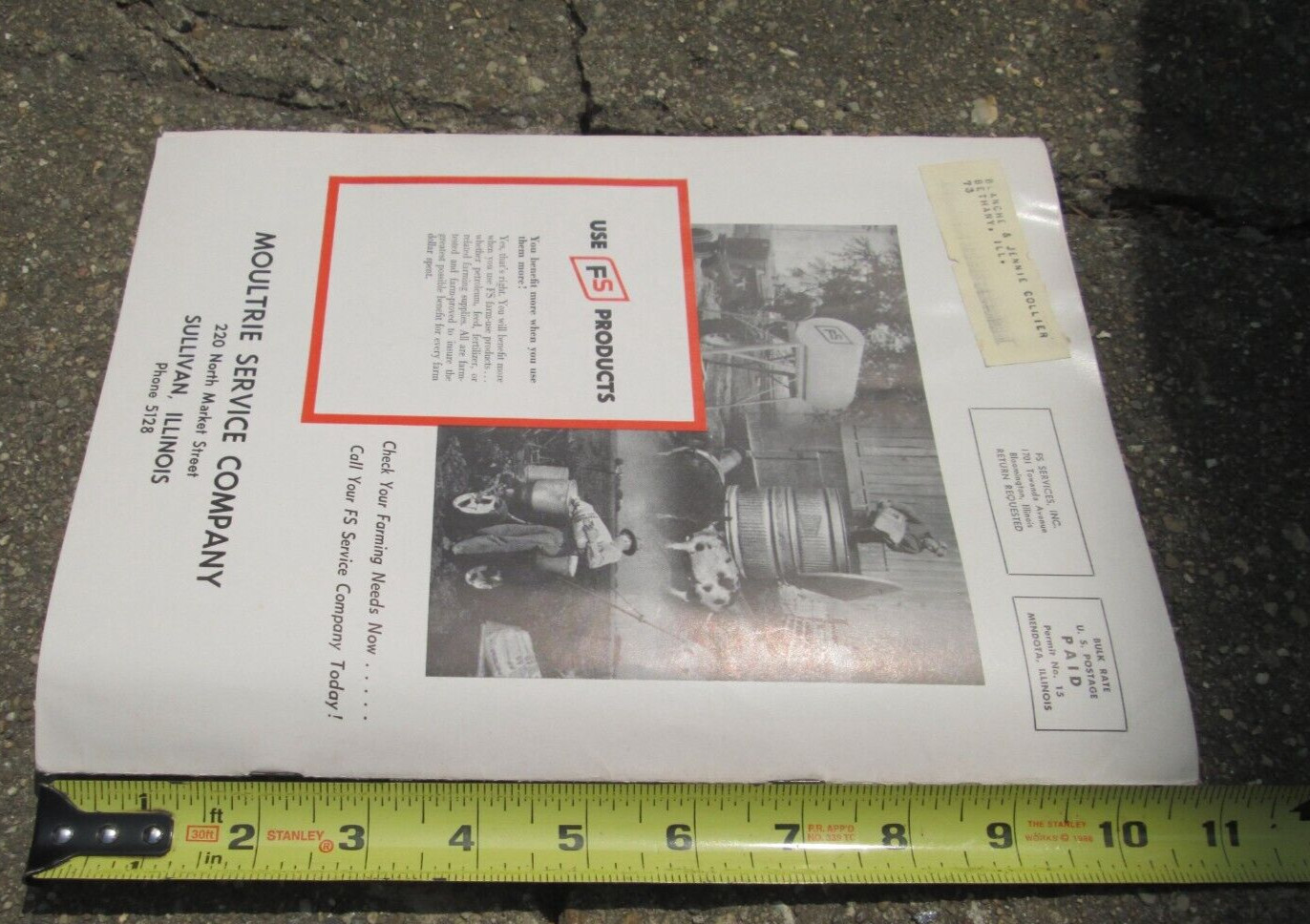 1965 FS Farmers Service Company Moultrie County IL. Patron’s Guide Advertising