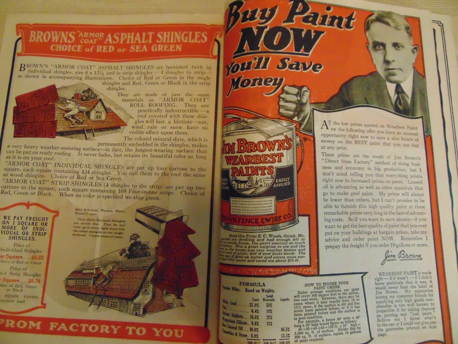 Here’s Jim Brown Catalog- 1922 Summer & Fall- Fencing/Gates/Roofing/Paint