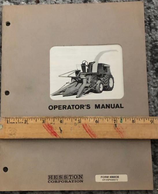 Hesston 4000 Forager Farm Equipment Hay Stacker Vintage Operator’s Manual 1980s