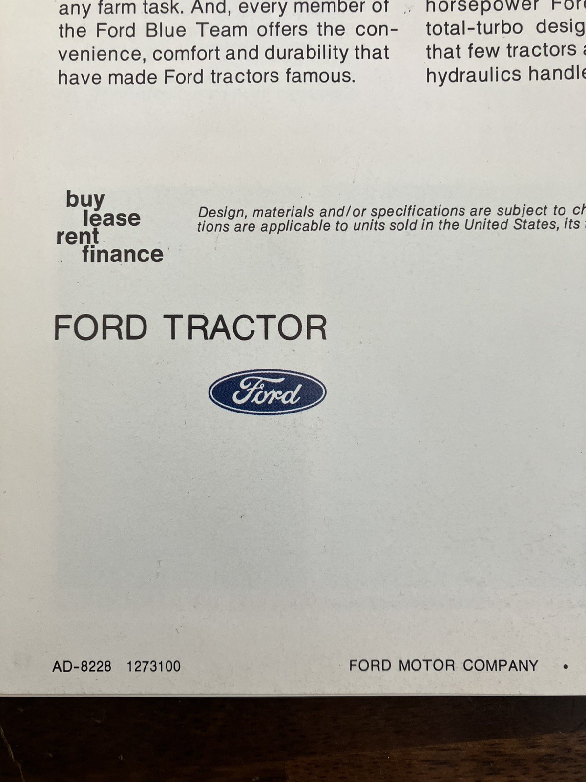 Ford Tractor Literature 4000/5000 series