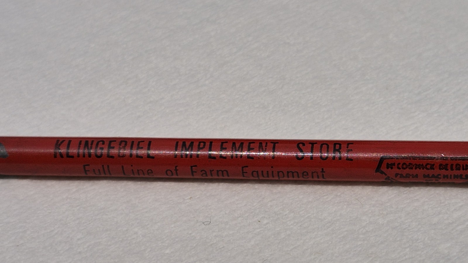 “MCCORMICK-DEERING*Klingeriel Implement Store*Alton, ILL.” SOLID GRAPHITE Pencil