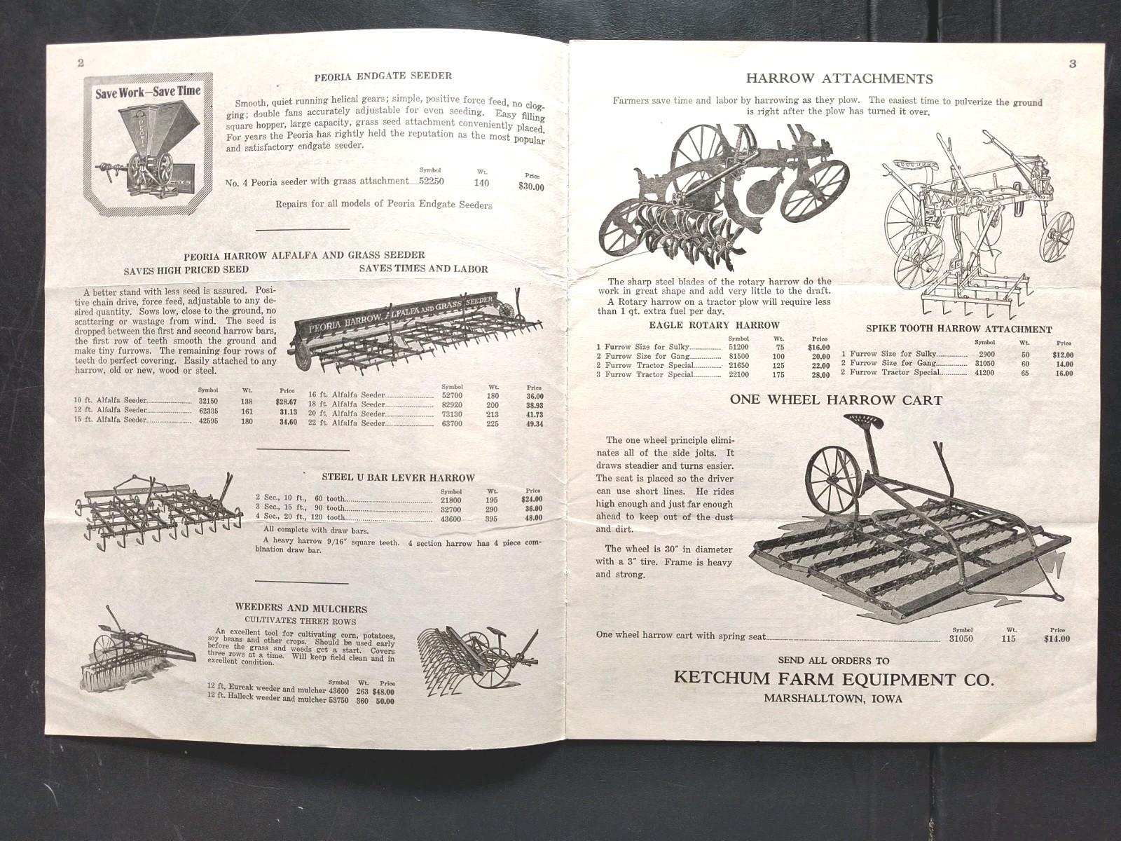 1920s Ketchum Farm equipment Dealer Sales Brochure Advertising Catalog 2pc Lot