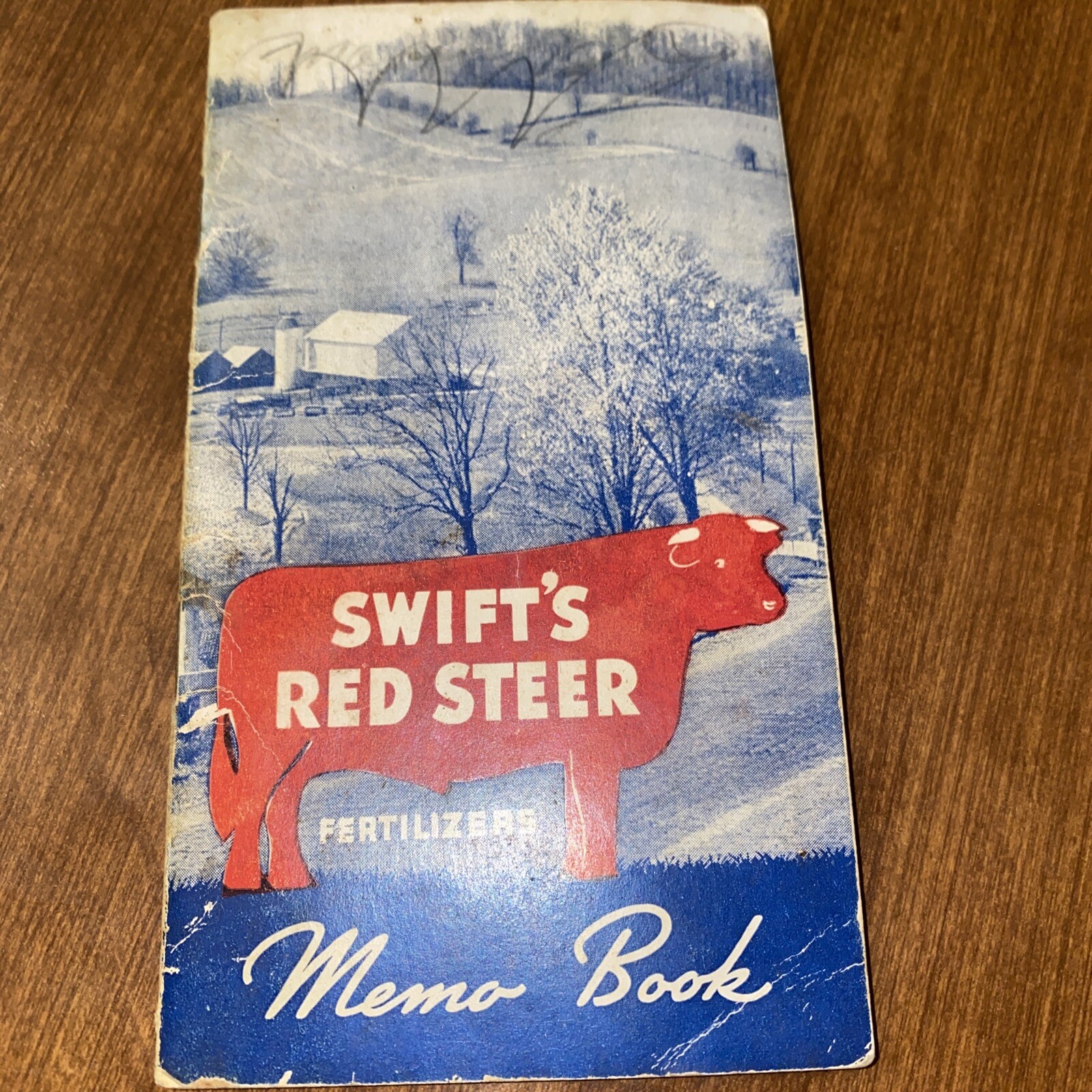 Vintage 1945 Swift’s Red Steer Brand Fertilizers Advertising Memo Book Notepad