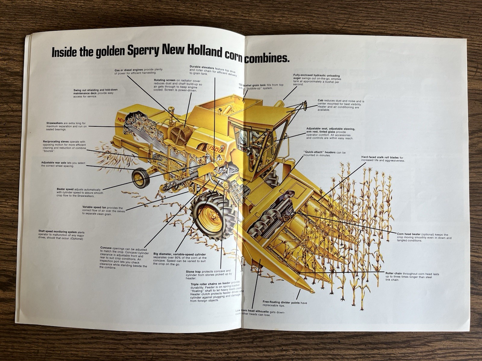 New Holland Corn Combine 1400 1500 Sales Brochure 1976