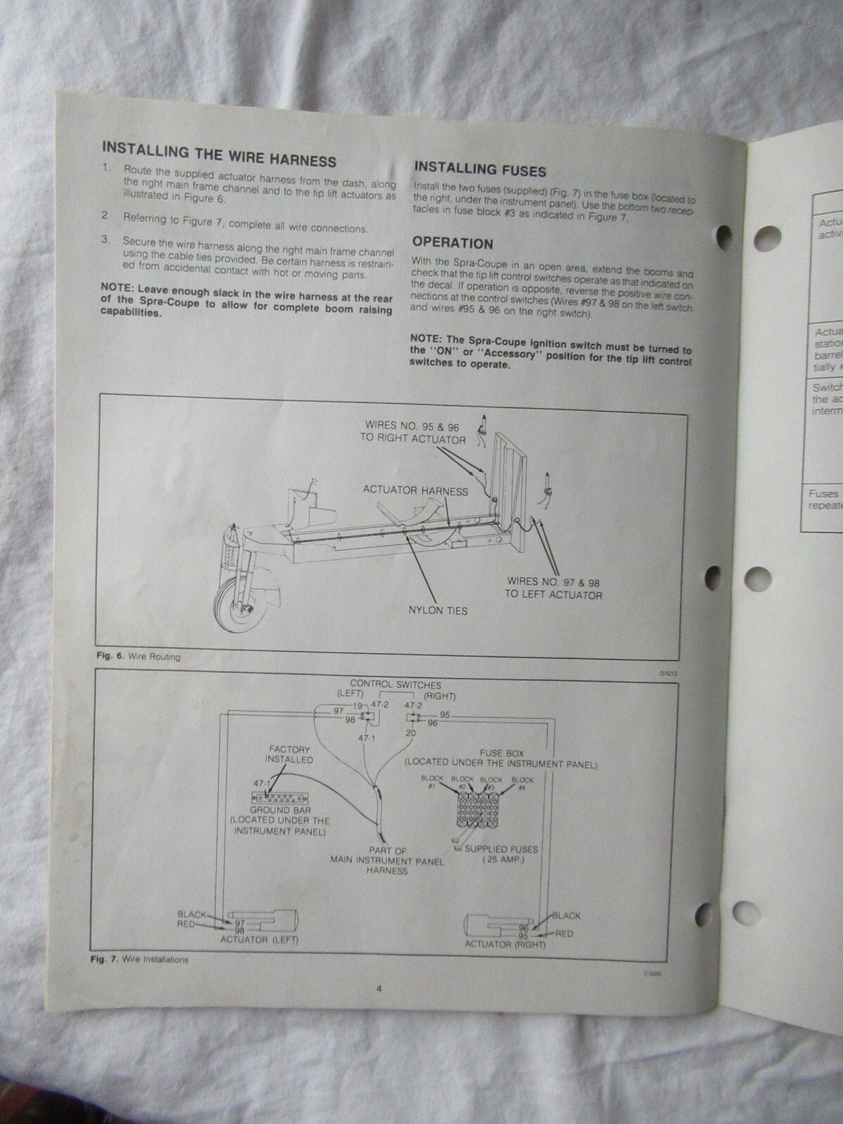 Melroe Spra-Coupe 216 220 Electric Boom Tip Lift Mounting Instructions Manual