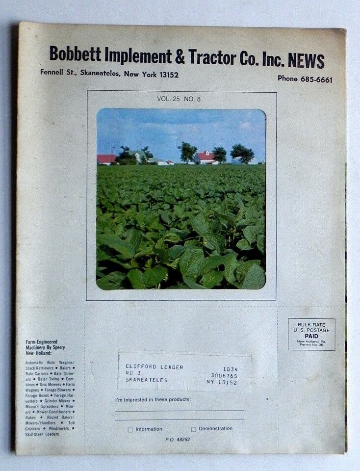 SPERRY NEW HOLLAND 1980 Farm Equipment Color Brochure & Agriculture News