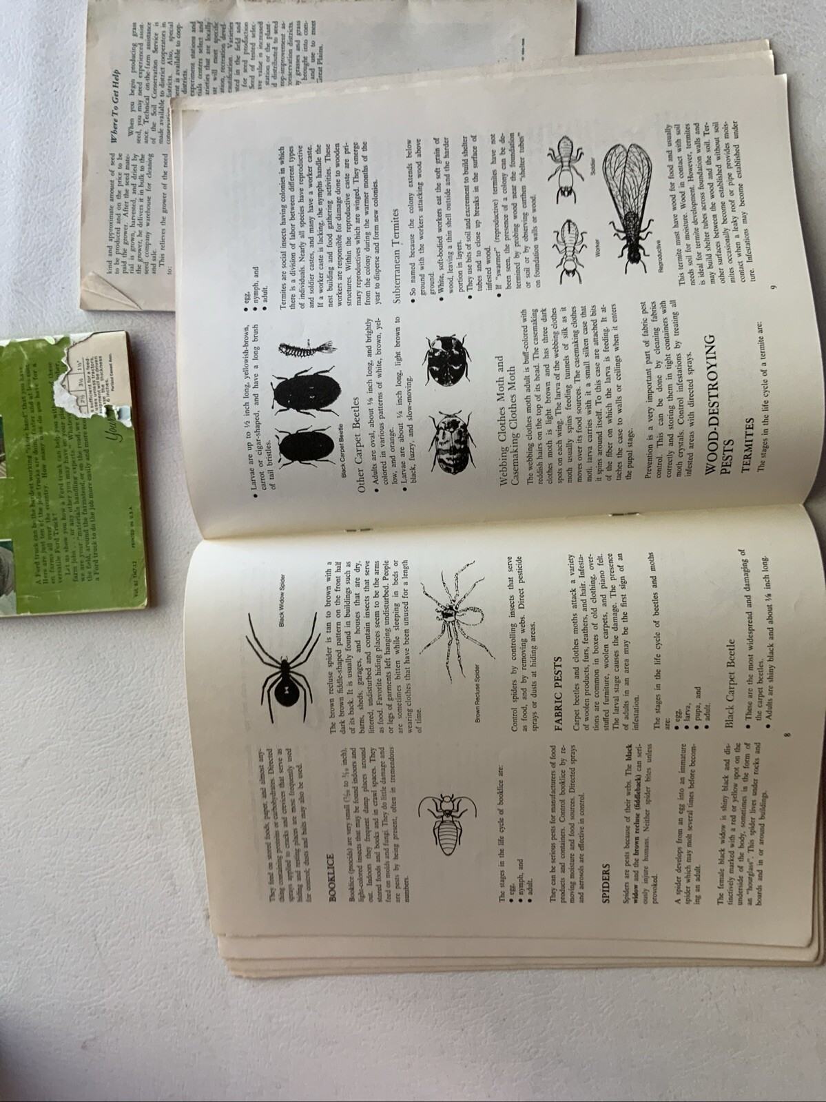 Vintage Farming Books Ford Farm Handbook, Grass Seed Production, Pest Control