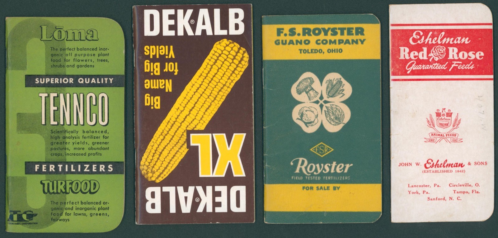 Tennco DEKALB Royster Red Rose Farm Feed Fertilizer Pocket Memo Booklet Lot