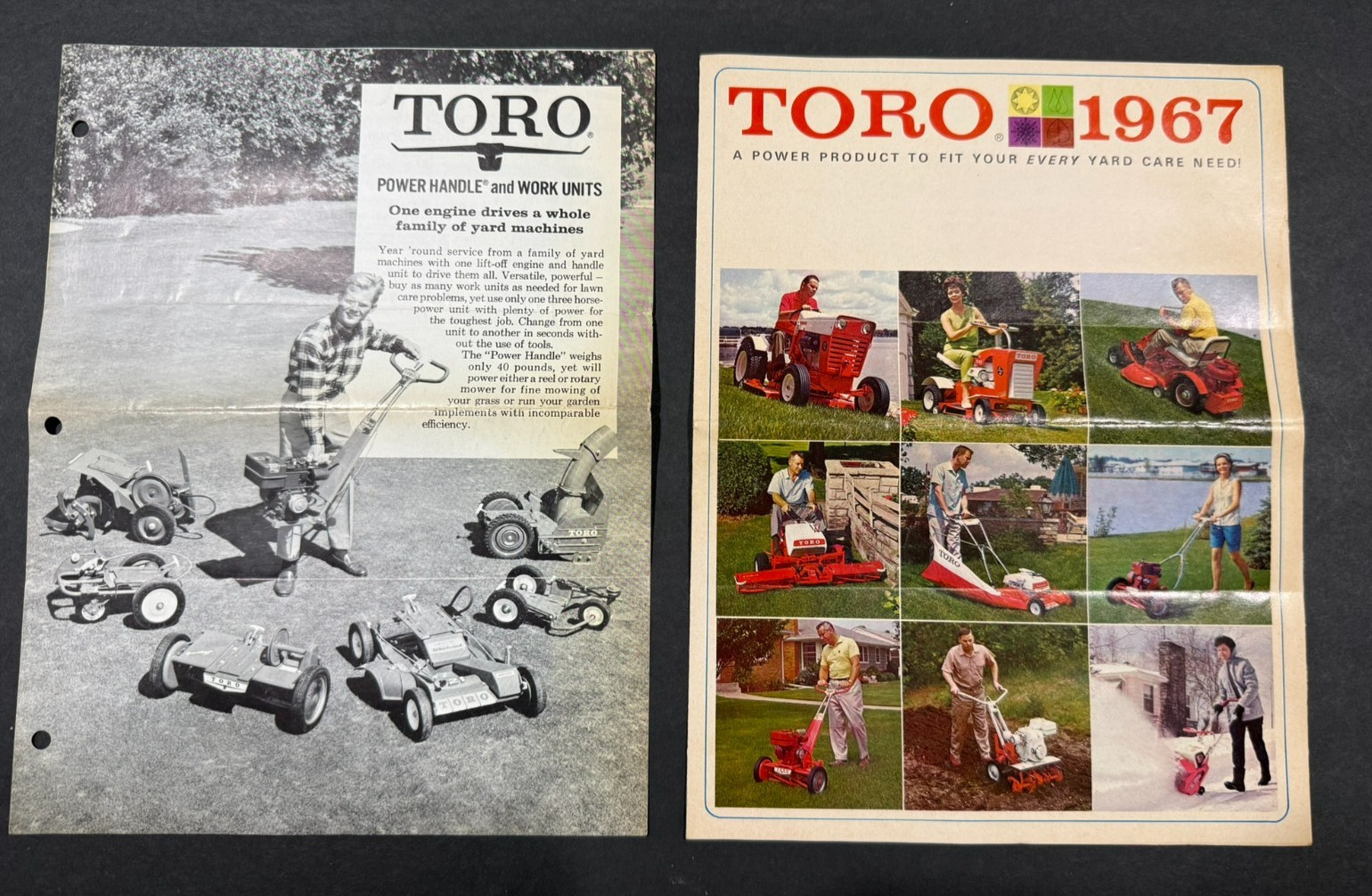 1967 Toro Lawnmower & Snowblower Brochures…..Lot of 2
