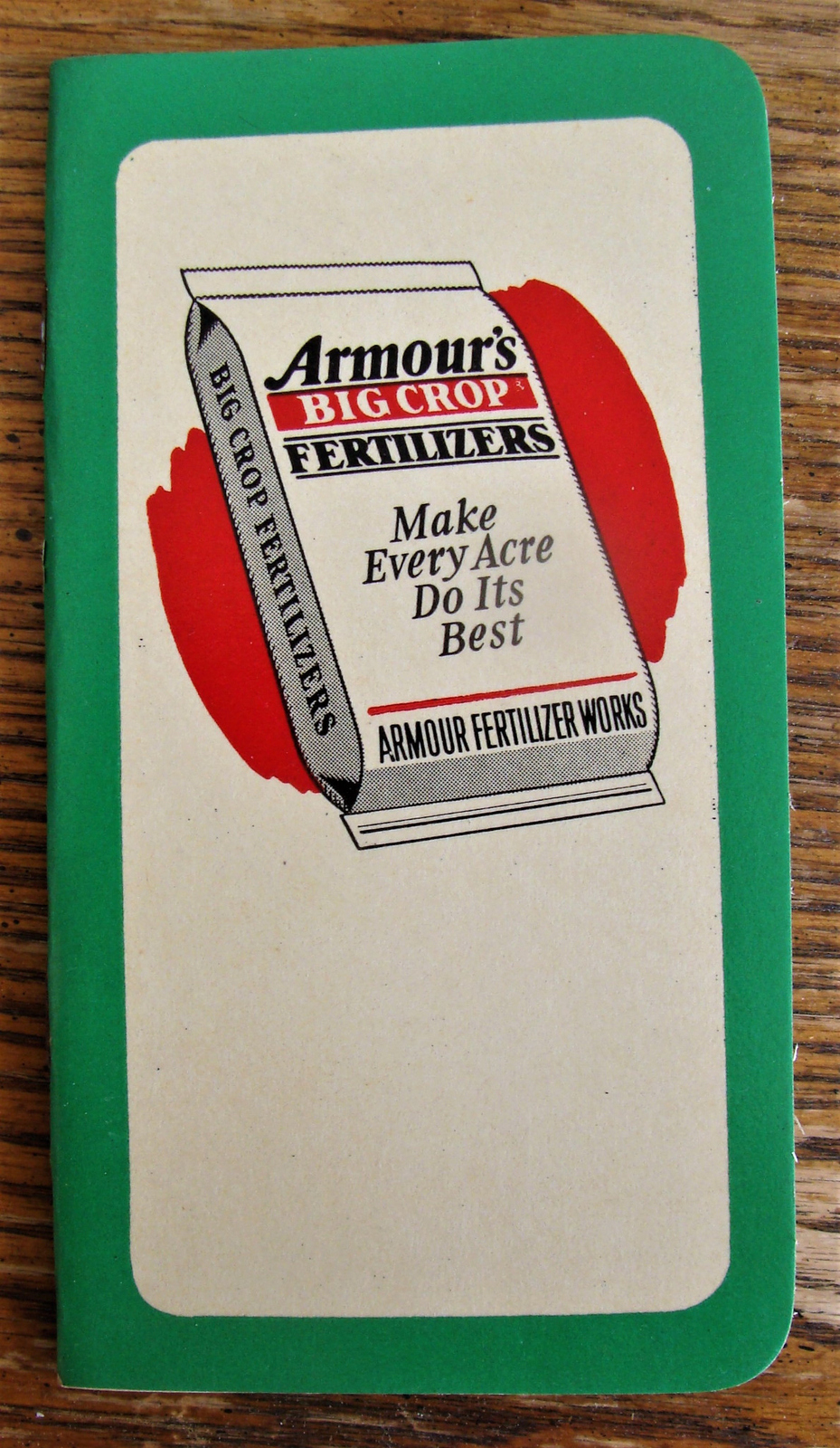 NOS 1950 Armour’s Big Crop Fertilizers Pocket Memo Book 8pgs Useful Information