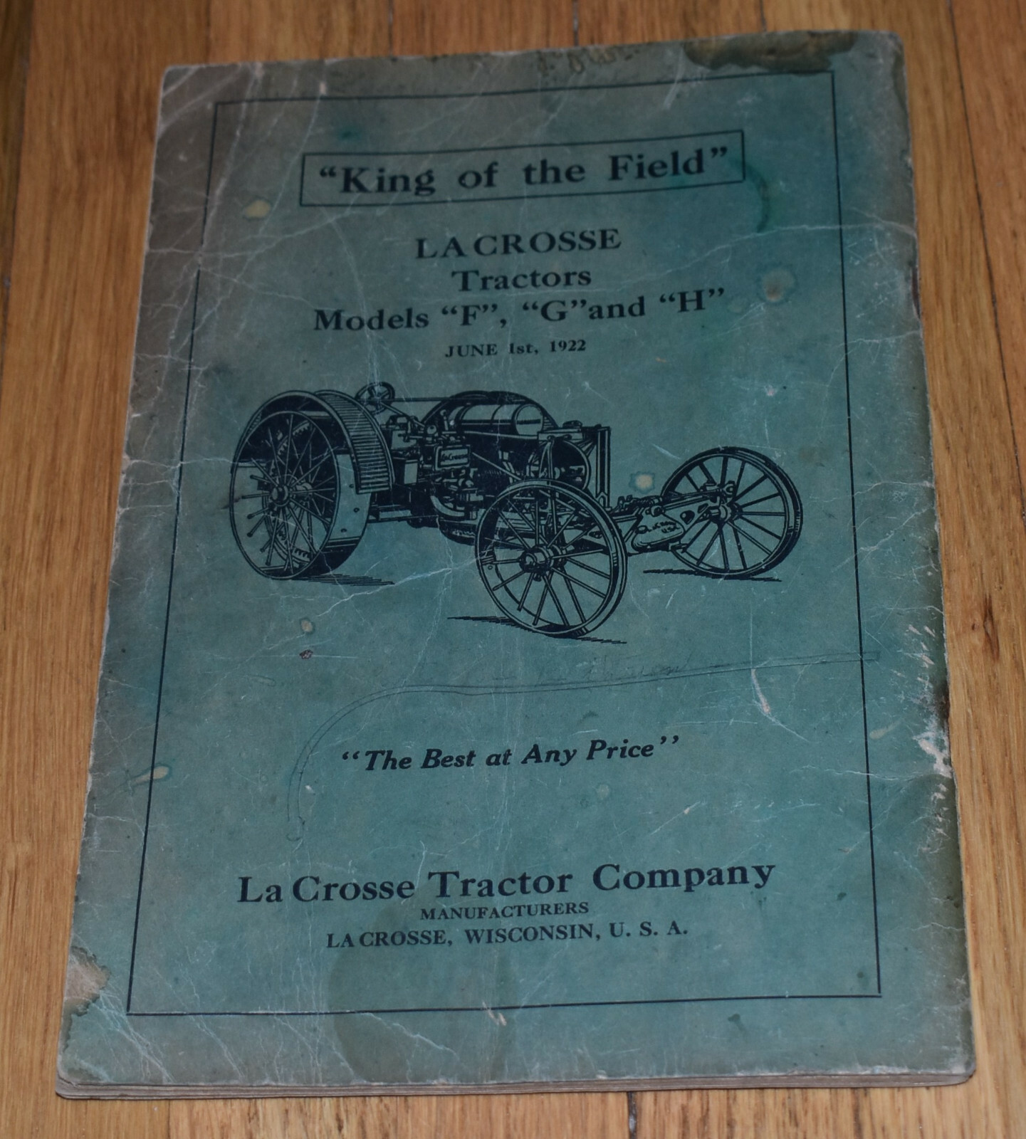 Vintage 1922 La Crosse WI Tractor Co Instruction Manual Model F G H REPAIR LIST