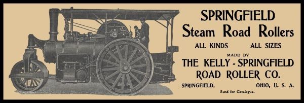 1909 Kelly Springfield Road Roller, Springfield, OhiO NEW Metal Sign: 6×18″