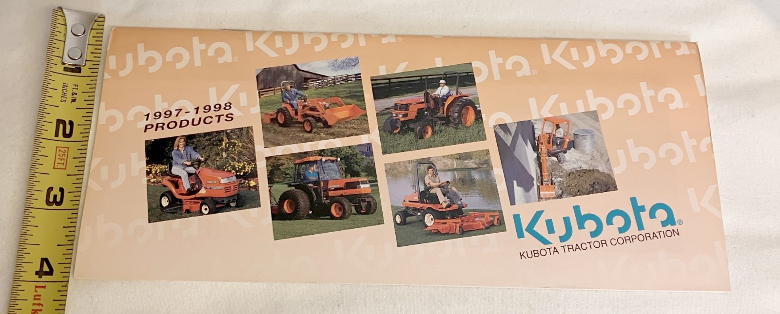 Kubota 1997-1998 Products 44 pages Page Literature Guide 9″ x 4″ *STAINED*
