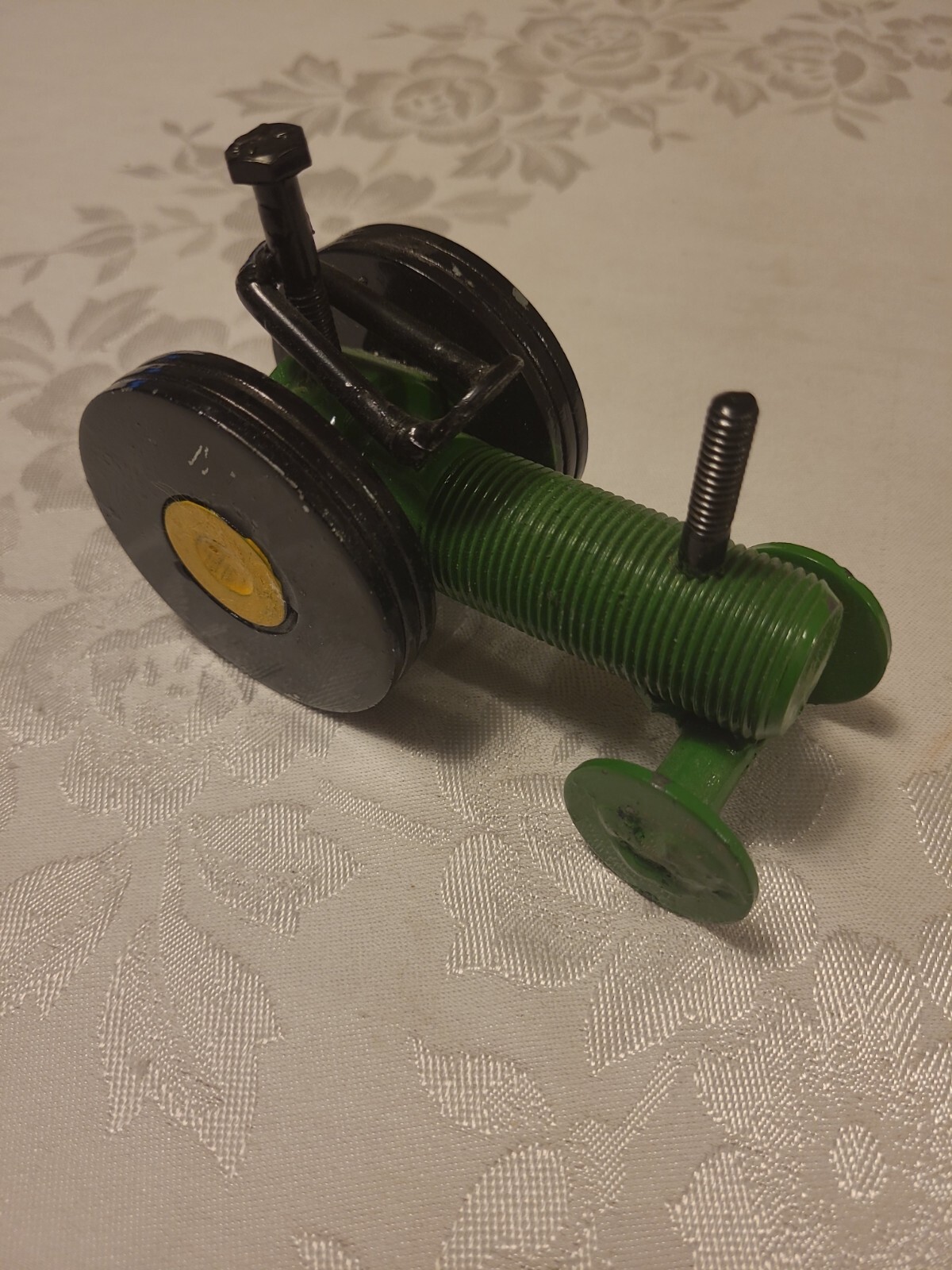 Custom Handmade Farm Tractor Scrap Bolts & Nuts – Black, Green 3 1/2″ H x 5″ L