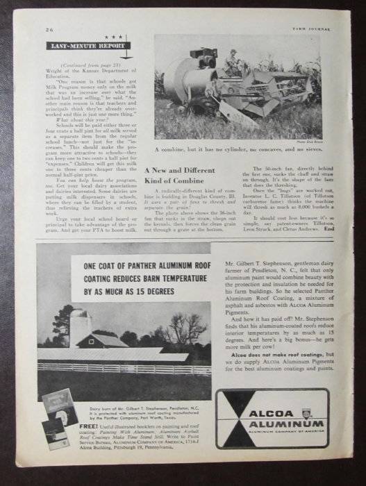 Original 1953 Alcoa Aluminum Ad Endorsement by G T Stephenson of Pendleton NC