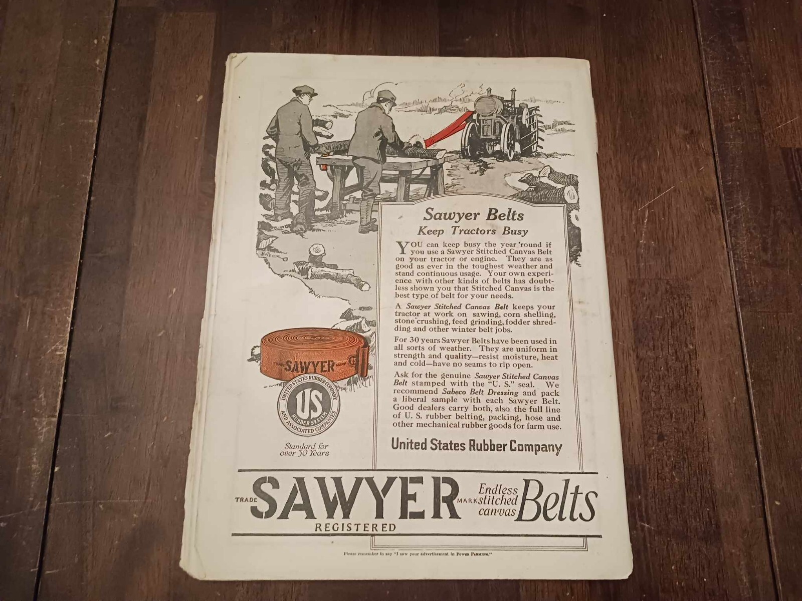 Vintage Magazine Power Farming December 1920 Holt Caterpillar Ad Photos Tractor