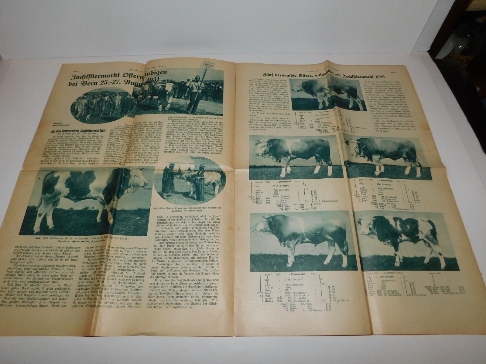 VINTAGE 1920’S SWISS CATTLE PAMPHLETS & 1931 SCHWEIZER BAUER PAPER TRACTOR ADS