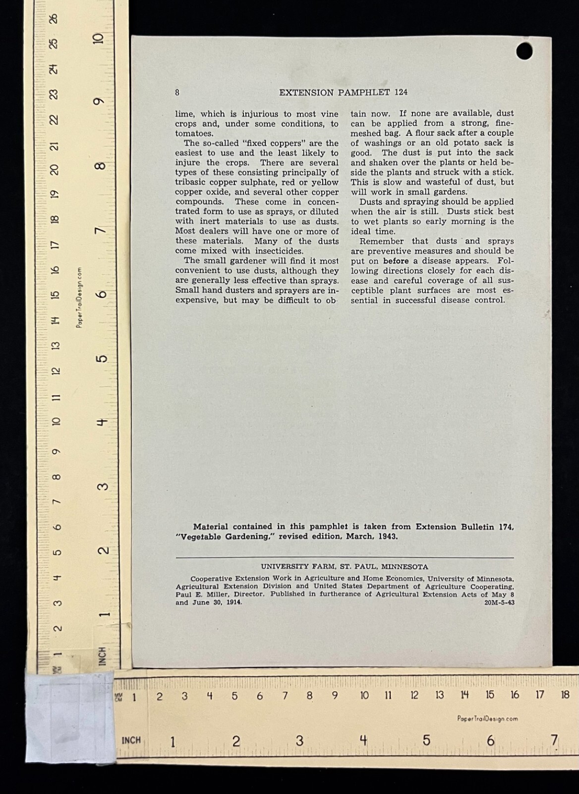 1943 Control Vegetable Diseases Gardening Vintage Farmer’s Extension Pamphlet