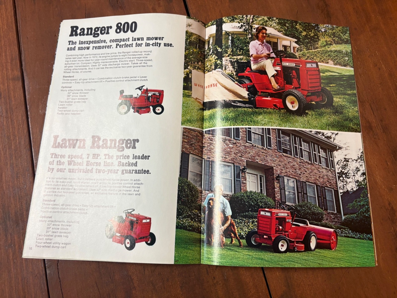 Original 1972 Wheel Horse Garden Tractor Sales Brochure Raider Lawn Ranger