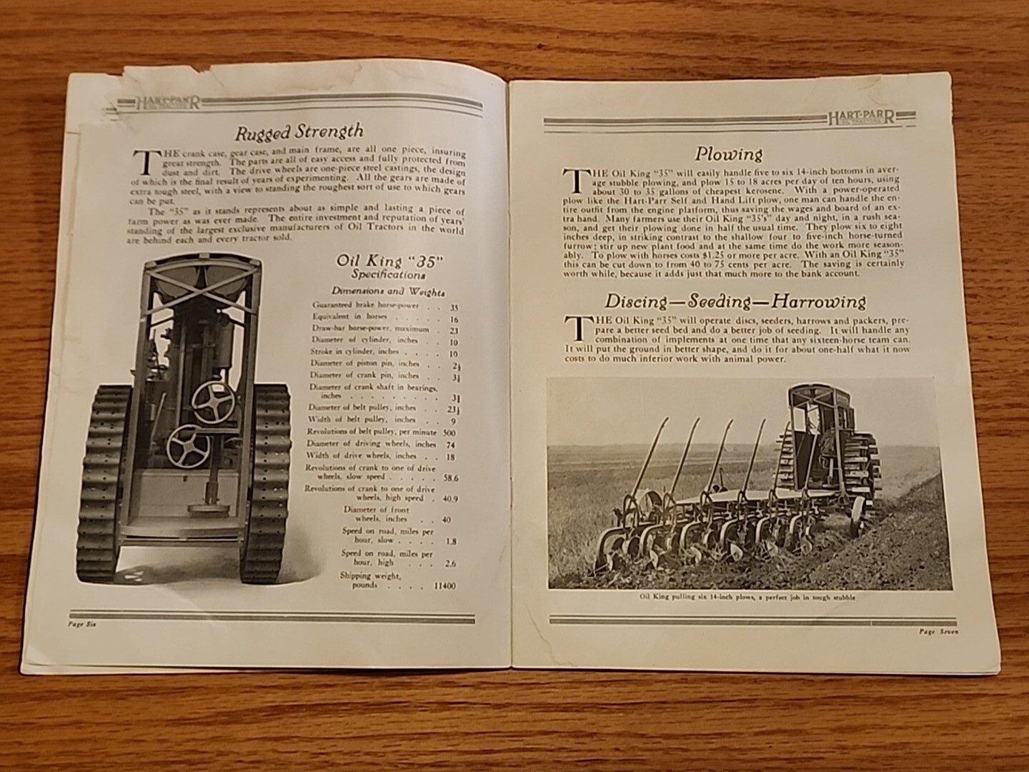 1910’s Hart Parr Oilking 35 Prairie Tractor Sales Brochure Catalog Original