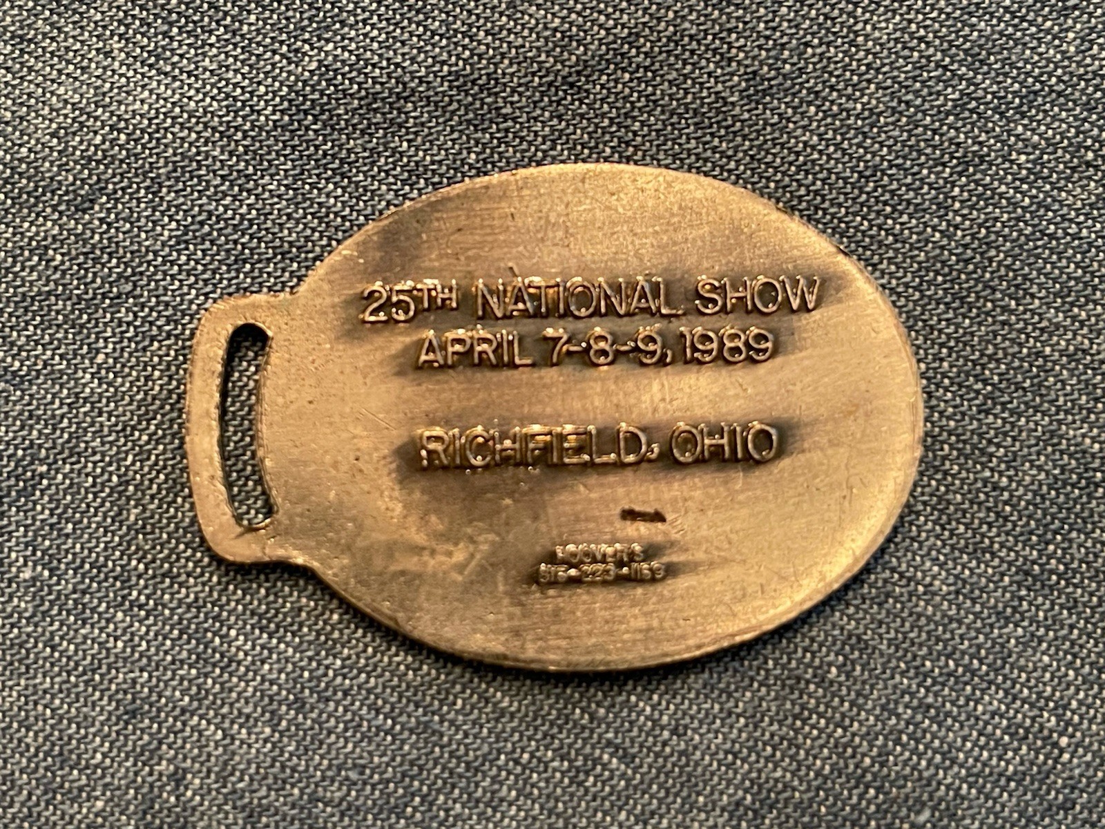 Parrett Tractor Co Pocket Watch Fob 25th National Show 1989 Hoover’s Parrot Bird