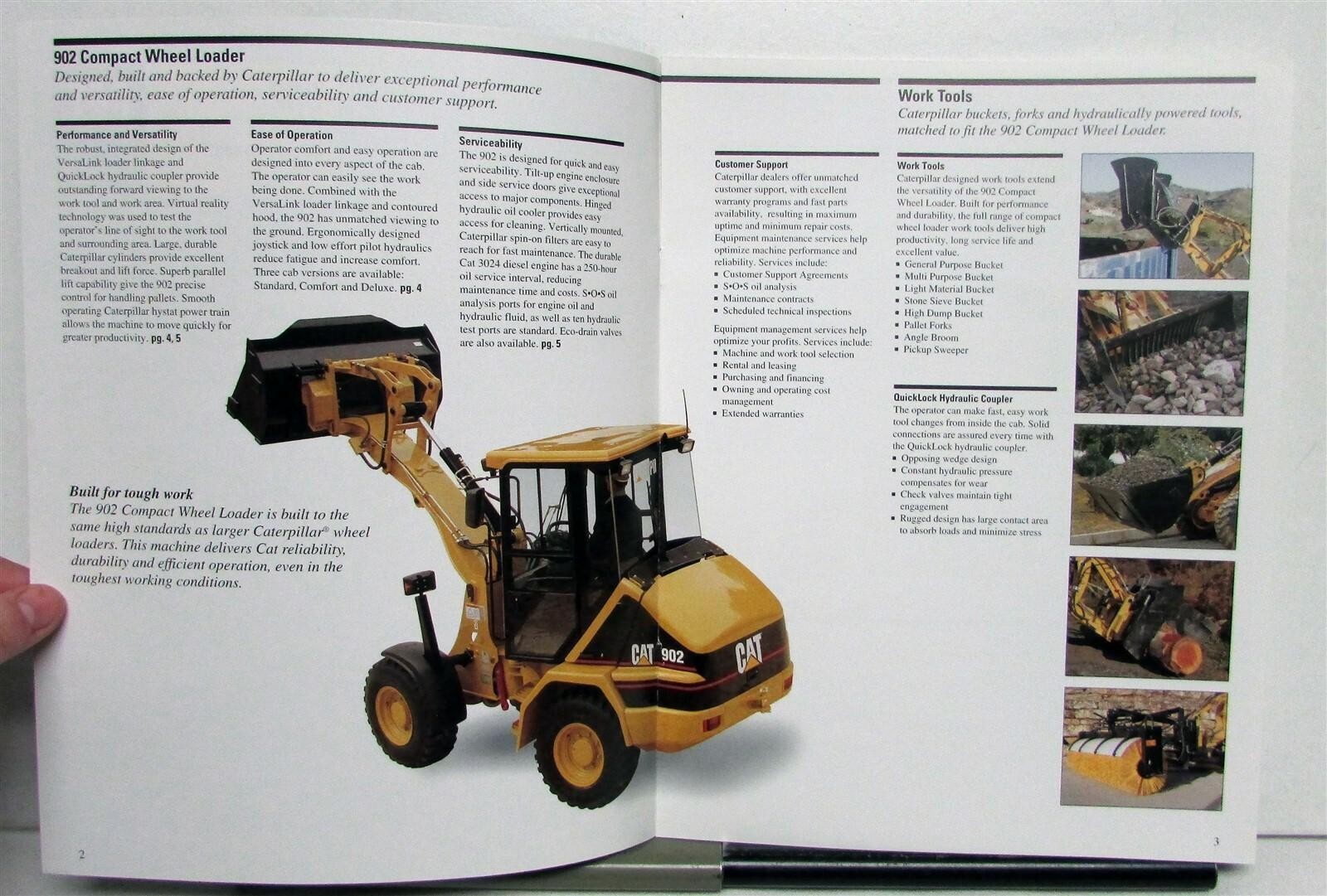 1998 Caterpillar 902 Wheel Loader Specifications Construction Sales Brochure