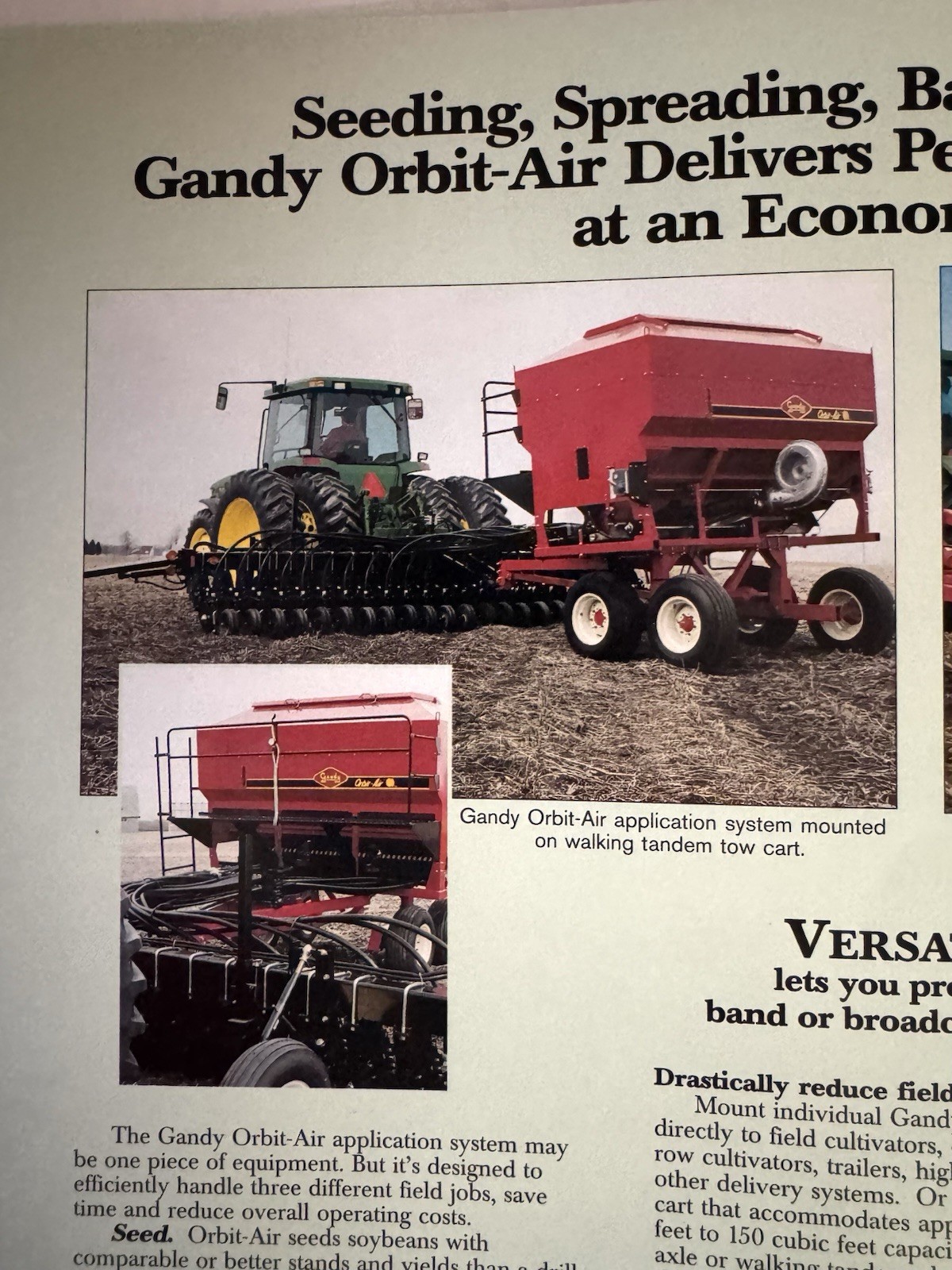 Vintage 1998 Grandy Orbit-Air Seeder Farm Equipment Dealer Sales Brochure