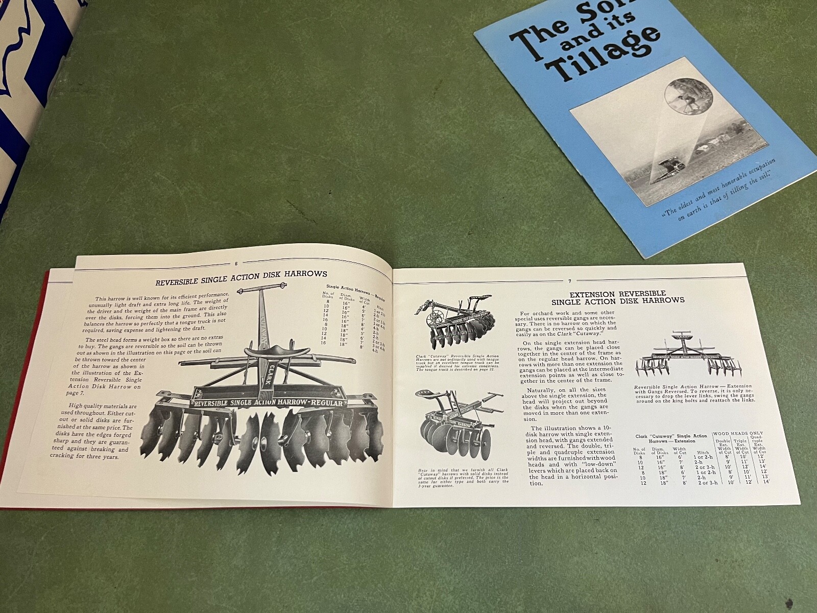 Orignal Lot of Clark Cut Away Farm Implement Brochures and Catalog 1937