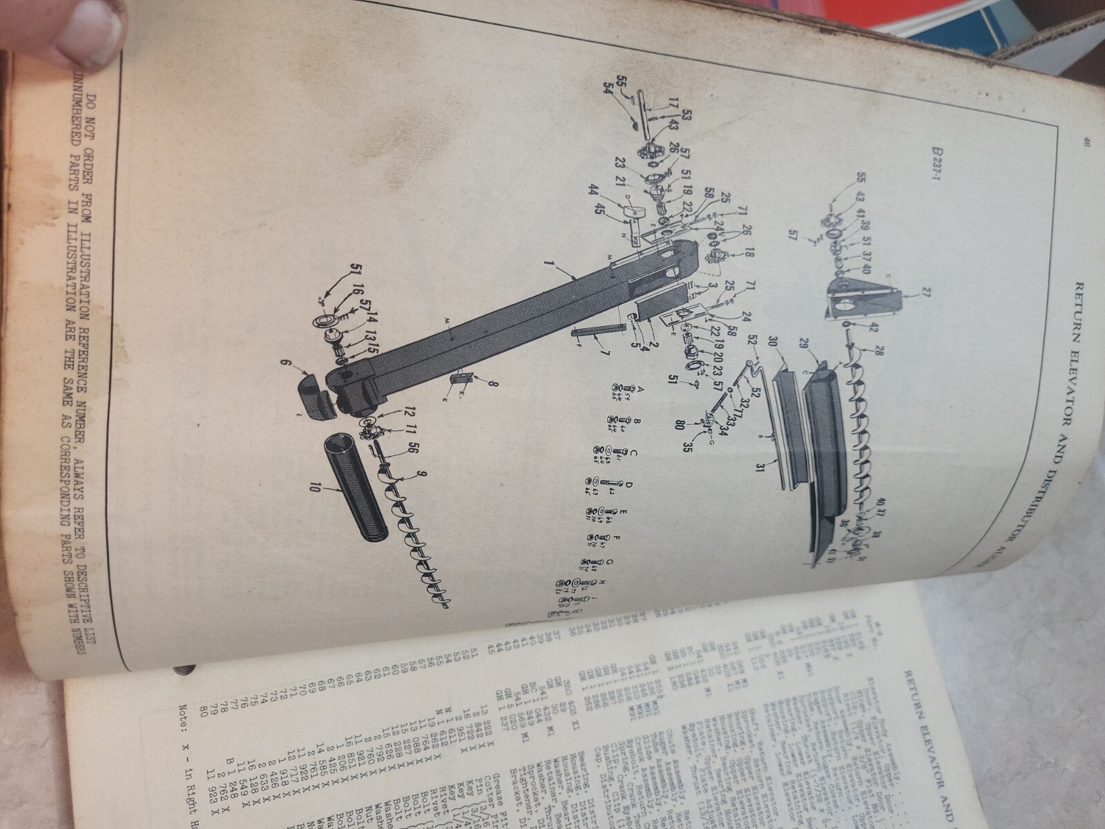 Repair Parts List Massey Harris Clipper Combine Serial No.95001 and up -95500