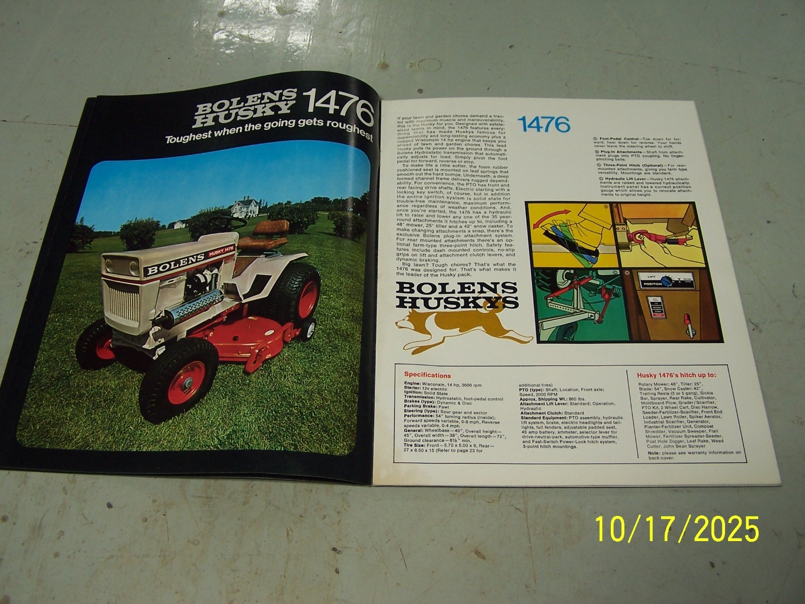 Vintage Bolen’s Husky Garden Tractor Lineup Brochure!