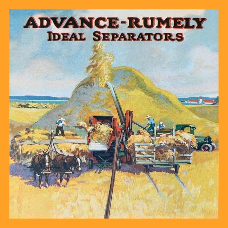 Advance Rumely IDEAL Separators NEW Sign 28″ Dia. Square AMERICAN STEEL