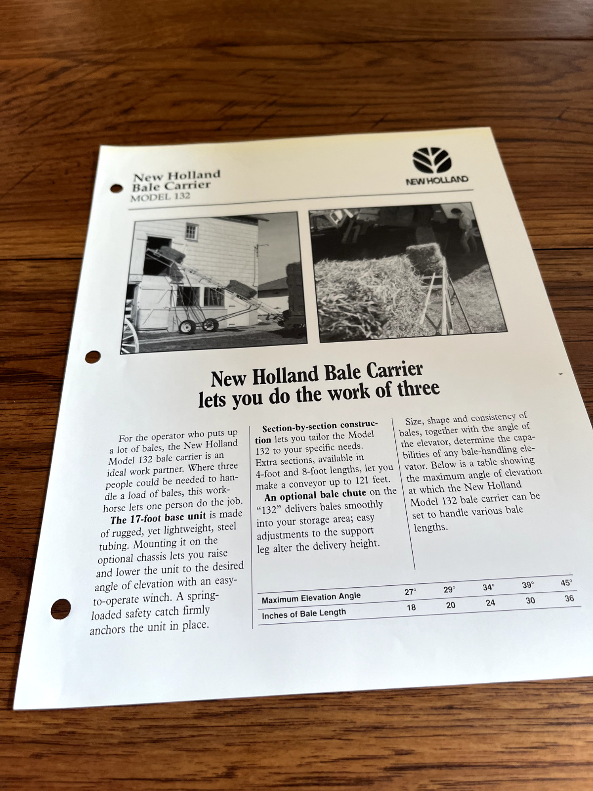 New Holland 132 Bale Carrier Brochure FCCA