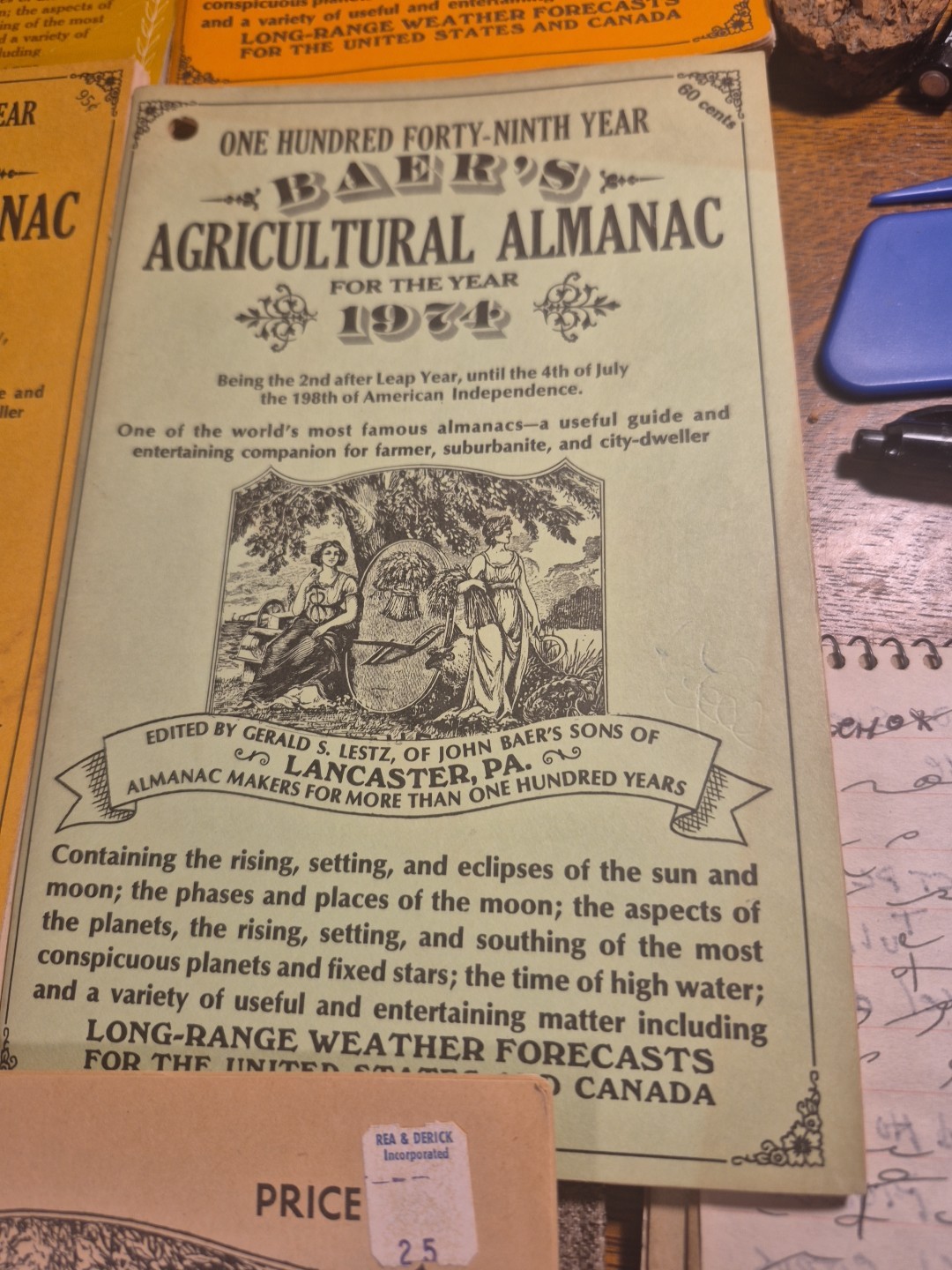 Vtg 8 John Baer’s Sons Agricultural Almanac Lancaster PA Farmers Almanac