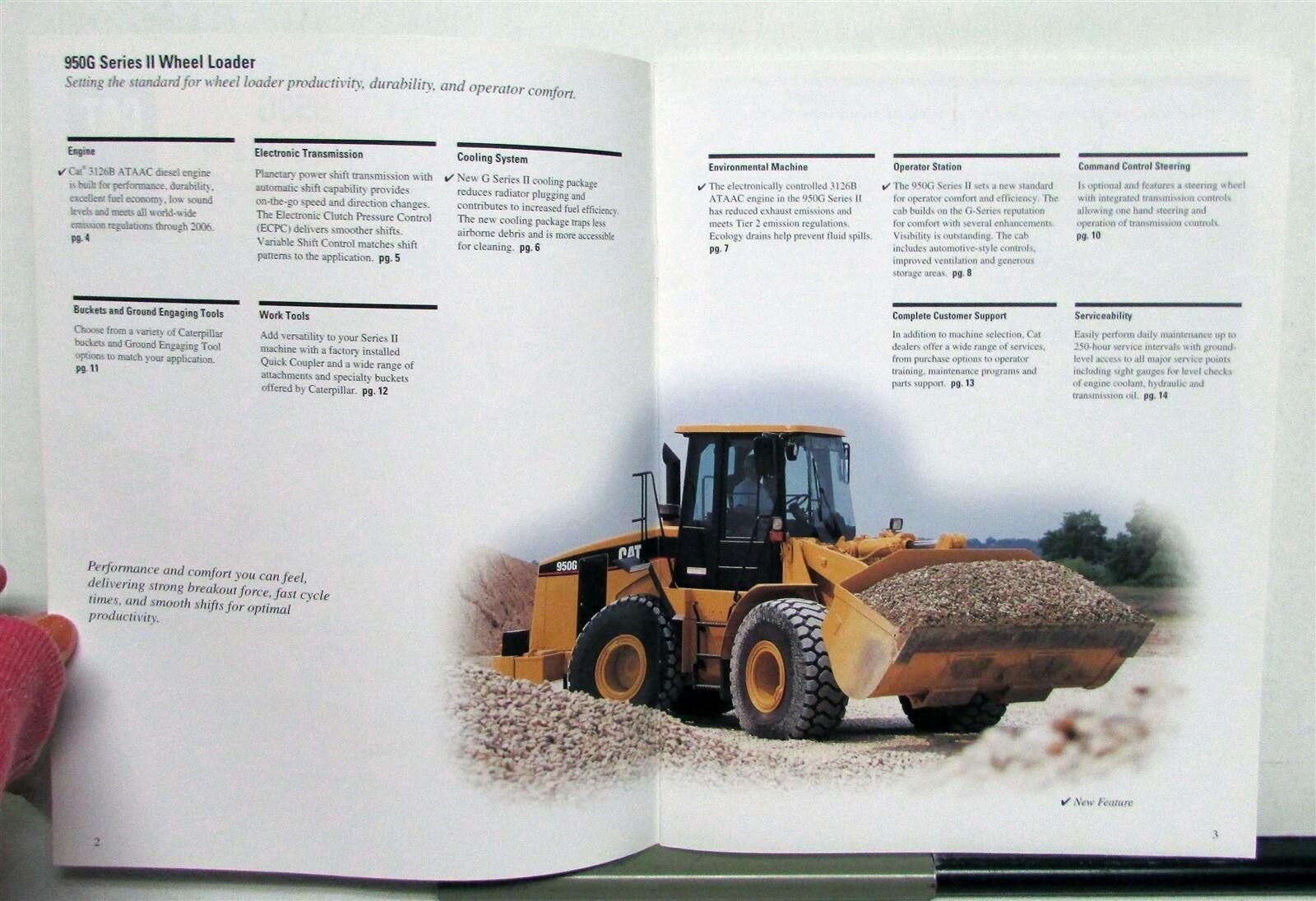 2003 Caterpillar 950G Series II Wheel Loader Specs Construction Sales Brochure
