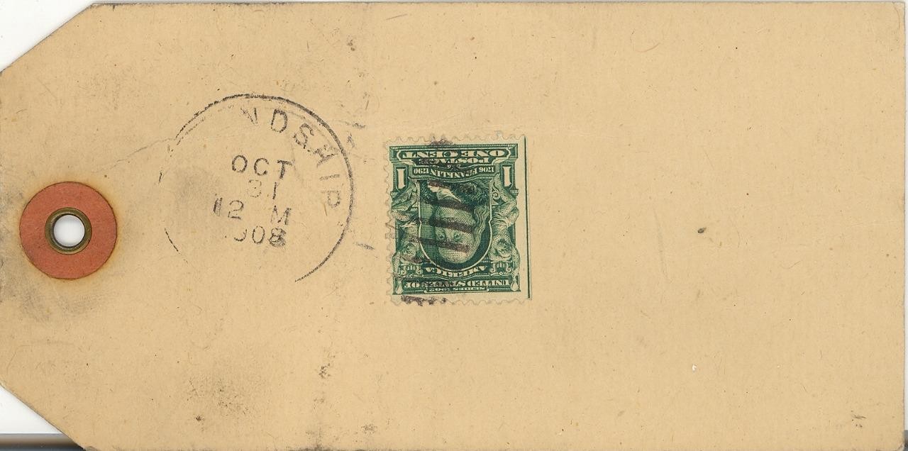 ANTIQUE 1908 “RUMSEY STATIONERY GAS ENGINES” SHIPPING TAG Friendship New York