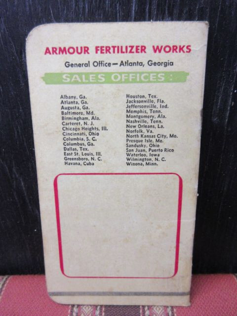 Vintage Armour’s Fertilizer / Vertagreen Memo Book from 1957  
