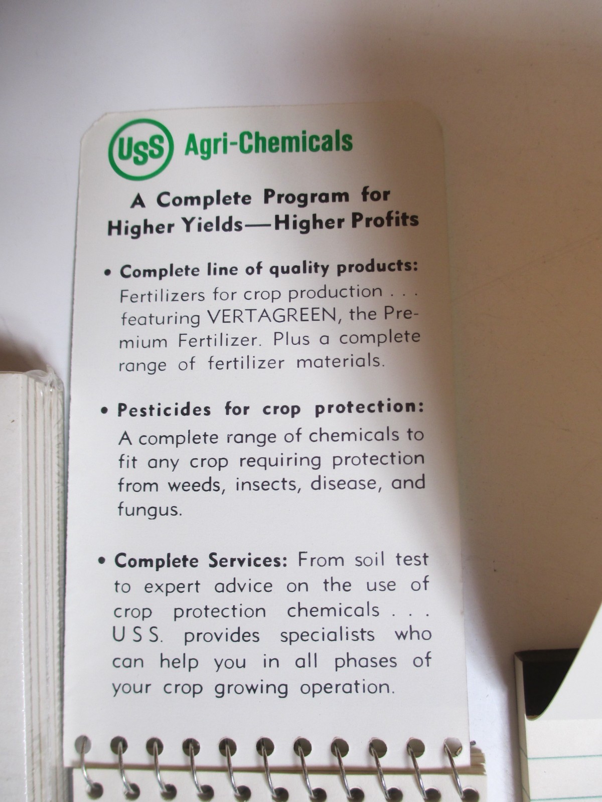 Lot of 8 United States Steel USS Agri-Chemicals Note Pads (6) 7×4, (2) 5×3 Lined
