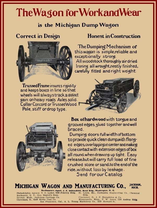 1916 Michigan Wagon & Mfg. Co. of Jackson Michigan NEW Metal Sign: 12×16″