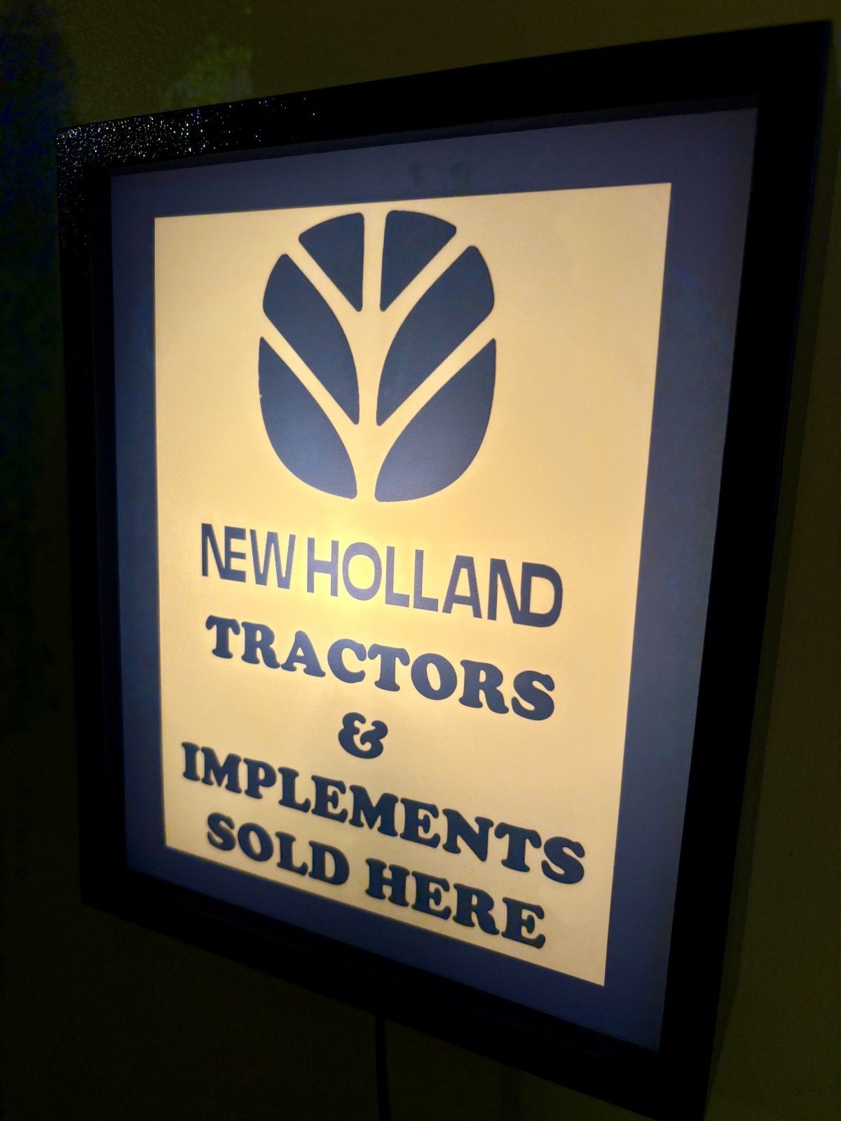 New Holland Farm Tractors Barn Dealer Garage Retro Advertising Lighted Sign