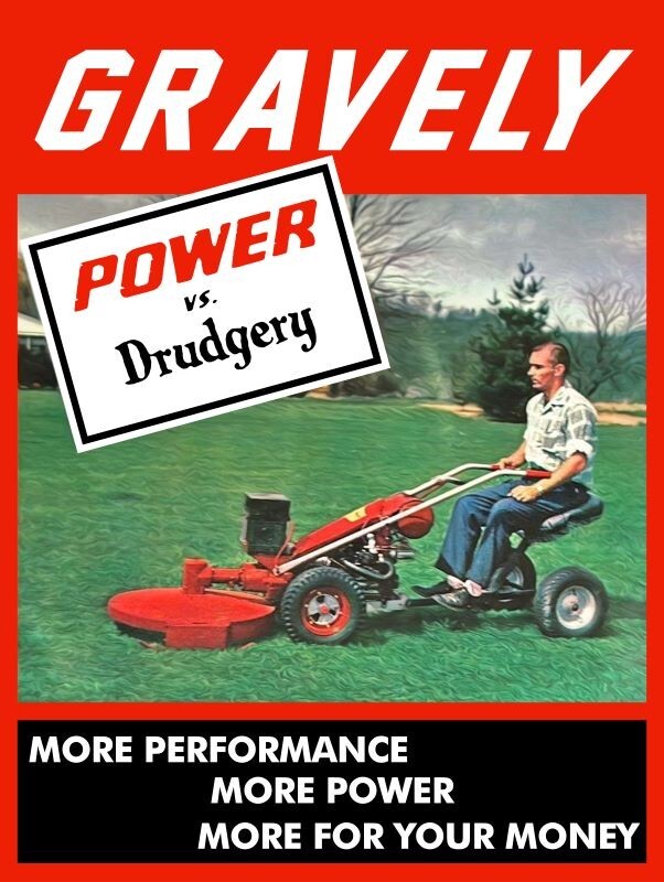 Gravely Lawn Tractors, Mowers – POWER – New Metal Sign: 9×12 & Free Shipping