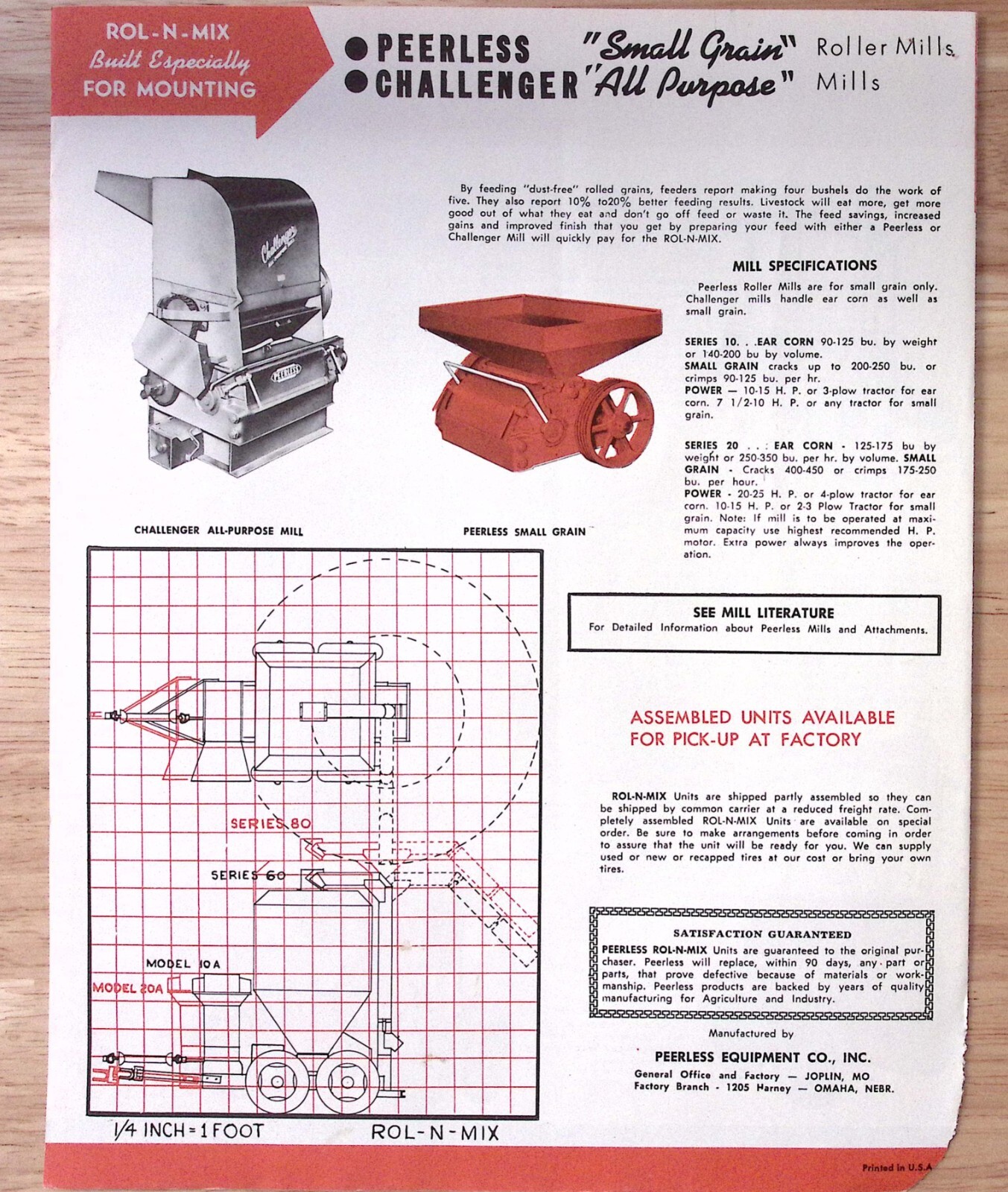 1950s Peerless Rol N Mix Dust Free Feed Brochure Peerless Equip Co Omaha NE
